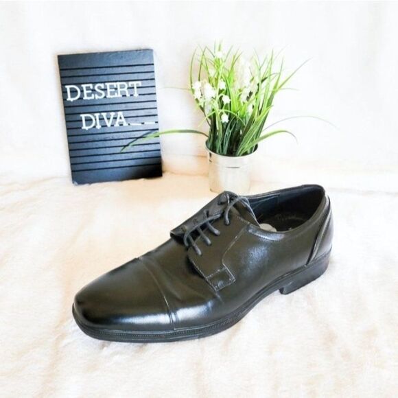 Van Heusen Mens Shoes Black 9  Hank Oxford Lace Up Formal Shoes - Picture 10 of 10